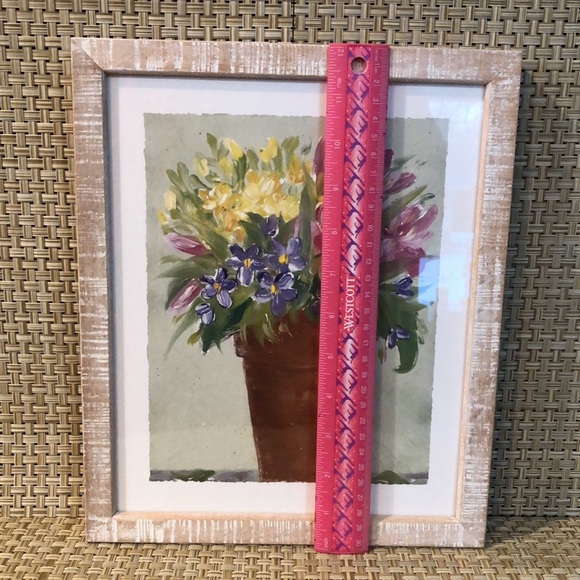 Wood Framed Spring Floral Bouquet In Vase Picture - Picture 11 of 12